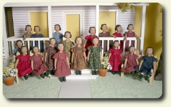 Polymer clay Hitty dolls by Paulette Morrissey