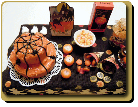 CDHM artisan MiniAcquoline makes realistic dollshouse miniature foods including halloween dolls house miniatures