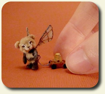 CDHM Artisan Aleah Klay sculpts polymer clay animals including teddy bears in 1/12 scale dollhouse miniature