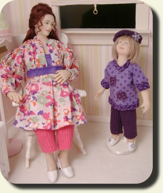 CDHM artisan Karin Smead creates handmade sculpted 1:12 dolls in dollhouse scale including santas, tudor and character dolls