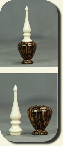 CDHM Artisan Bertie Pittman turns dollhouse miniature scale bowls and vases in 1:12 scale