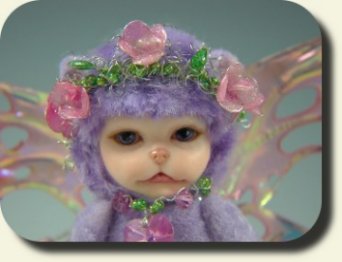 CDHM Artisan Cheri Desiree creates handmade sculpted 1:12 dolls in dollhouse scale including fairies, animals and character dolls