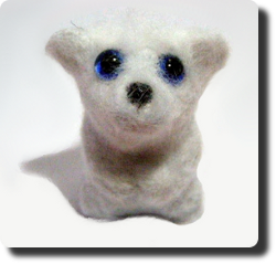 1:12 Needle felted polar bear Trollie by Aaron Matthies