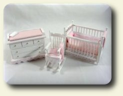 CDHM artisan Deb Roberts dolls house miniature dressed nursery set