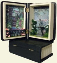 CDHM artisan Deb Roberts created vignette in 1:12 scale made in a book