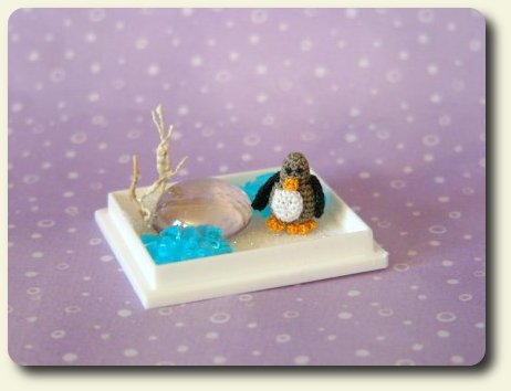 Thread Penguin by CDHM artisan Mariella Vitale of Muffa Miniatures