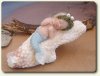 Tiny 1/12 scale mermaid baby sleeping on coral by Sue Anne McConnell of Toodle Socks ArtDolls