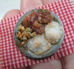 Completed dollhouse miniature breakfast plate