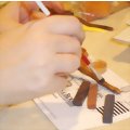 Shading the clay with the artist pastel chalks