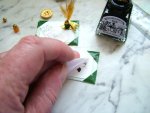 Adding writing notes to the dollhouse blotter pad