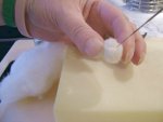 Continue forming the needle felted nose