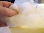 Creating the body of the needle felted bear