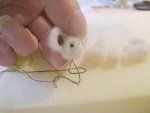 Making the nose of the needle felted bear