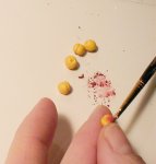 Using artist chalk for DIY dollhouse miniatures peaches