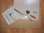 Basic tools used to make a photo light box for taking pictures of dolls house miniatures